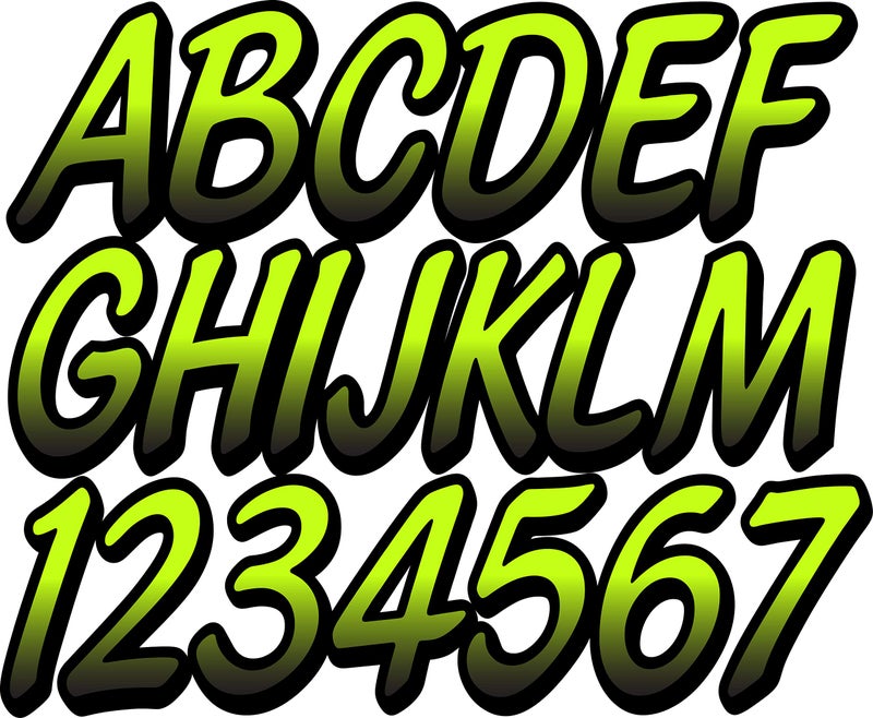 STIFFIE Whipline Black/Electric Green 3" Boat & PWC Registration Decals â€¢ Numbers Letters Stickers - Image 5